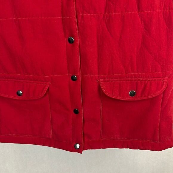 Cowgirl Up Womens Vest Sz Large Red Equestrian Snaps Pockets Polyester Suede - Picture 3 of 9